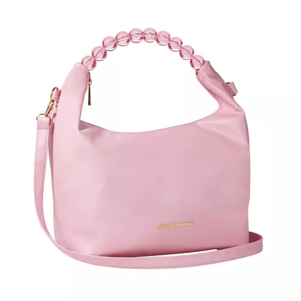 NWT Juicy Couture Light Pink Beaded-Handle Shoulder Bag